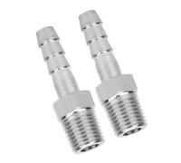 Pissente 2PCS 1/4in Stainless Steel BSPT Male Thread Connector Barb Joint Quick Coupling Connector Pipe Fitting with Female Thread Pipe Fitting for Air Pipe Connection in (BSPT1/4-8mm)