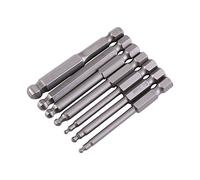 Pissente 7Pcs 1/4'' Hex Shank, hex shank impact screwdrier bit set Magnetic Ball Bits 2/2.5/3/4/5/6/8mm 65mm Magnetic Tips Magnetic Set, elen 1/4” ball point por bits with 1/4 in Hex Shank for Electri