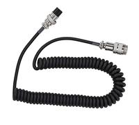 Pissente 8 Pin Coiled Microphone Cable 60cm Length 8 Pin Microphone Extension Cable Spring Wire Stretchable 8 Pin Mic Cord Compatible with Aviation Male Plug to Aviation Female Plug