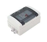Pissente Circuit Breaker, PC DC Disconnect Switch 500V IP65 4 Way Distribution Box, Transparent Cover, Overload Overvoltage Protection for Solar RV Home Outdoor (63A)