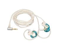 Pissente Detachable Wired Monitor Earbuds for Musicians, White Line Cable | Detachable cable for stage monitoring, over-ear hook design, in-ear headset