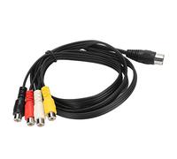 Pissente Din 5 Pin to 4 Female Cable, 4.9ft | 5 Core Braided PVC Jacket, Strain Relief Connectors, CD Player Phono Adapter, Stereo DAC Receiver, 1.5m
