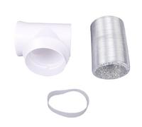 Pissente Dryer Vent Hose Kit for Tight Space, 4 Inch 90 Degree Elbow | Flexible Exhaust Duct, Six Layer Composite, Rubber Dual Seal, Laundry Room Use, Standard 4 Inch System