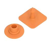 Pissente Ear Tag Polyurethane Cattle Ear Tags 100 Pieces 32 X 32mm Identification Earring Tags Writable Square Markers for Piglets Livestock Farm Record Keeping (Orange)