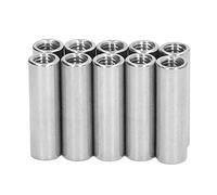 Pissente M8 Coupling Nut 10Pcs Rod Connection Nut Round Threaded Rod Connector 304 Stainless Steel M8 X 1.25 12 L40mm Round Coupling Nut Set for Connection