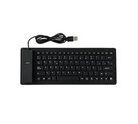 Pissente USB Flexible Foldable Keyboard, 84 Keys Spanish USB Wired Silicone Keyboard Foldable Soft Silicone Keyboard for Desktop Computer Laptop