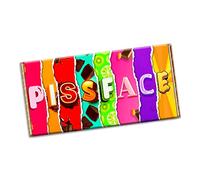 Pissface Chocolate Bar Wrapper Novelty Gift present insults funny rude for Birthday valentines day New Year Christmas Xmas Thank you (#1334) (with chocolate bar)
