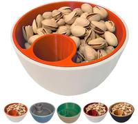 Pistachio and Seed Bowl, Dual Chamber with Shell Storage Rack, Snack Bowl with Food Waste Compartment, Large Size for Peanuts, Edamame, Nuts, Fruit