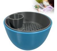 Pistachio Bowl with Shell Storage, 3D Printed Nut & Seed Bowl, 2-in-1 Dual-Chamber Pistachio Bowl Set with Shell Storage Holder, Snack Organizer for Snacks and Candy, Ideal for Party Home (Blue)