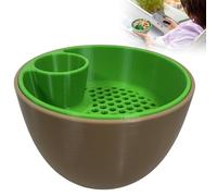 Pistachio Bowl with Shell Storage, 3D Printed Nut & Seed Bowl, 2-in-1 Dual-Chamber Pistachio Bowl Set with Shell Storage Holder, Snack Organizer for Snacks and Candy, Ideal for Party Home (Brown)