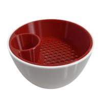 Pistachio Bowl with Shell Storage, Dual-Chamber Pistachio Bowl for Nuts, Seeds, Snacks, Candy, Double Dish Nut with Shell Storage Holder, Ideal Snack Organizer for Home & Parties (Red)