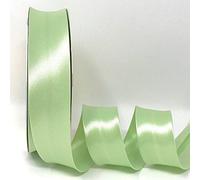 Pistachio Green Byetsa Satin Fold 30mm Bias Binding on a 25m Roll