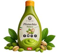 Pistachio Topping Sauce 500g, Squeezable Bottle - Made in Italy - Great on Desserts, Crepes, Pancakes or Ice Cream.