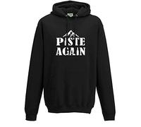 Piste Again- Funny Apres Ski Skiing Holiday- Hoodie, Hooded Top Black