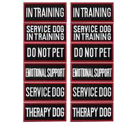 Pistha 12 Pieces Removable Tactical Dog Harness Service Dog Vest Patches Do Not Pet in Training and Emotional Support Dog Vest Patches(3.6 x 1.6Inch)
