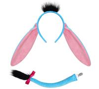 Pistha Donkey Costume Accessory Set Donkey Ears Headband and Tail, Blue, One Size