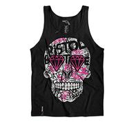 Pistol Boutique Mens Black Graffiti Diamond Eyes Candy Sugar Skull Fashion Singlet Vest Tank Top (as8, Alpha, x_l, Regular, Regular)