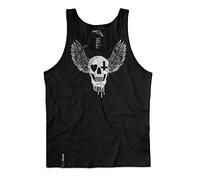 Pistol Boutique Mens Black Heart Cross Eyes Skull Wings Fashion Singlet Vest Tank Top (as8, Alpha, l, Regular, Regular)