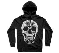 Pistol Boutique Mens Black Love Hate Sketch Sinner Skull Casual Soft Hooded Sweatshirt Fashion Hoodie (as8, alpha, x_l, regular, regular)