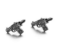 Pistol Cufflinks for Men, Handguns Cuff Links, Black Pistol Shirt Tuxedo Cufflinks, Punk Cufflinks French Cufflinks