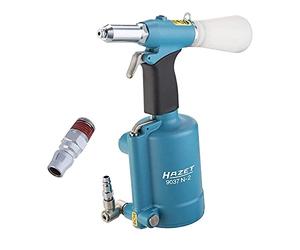 Pistola per rivetti ciechi HAZET 9037N-2, pneumatica e idraulica con 5 ogive, forza di trazione: 14700 N, dimensioni dei rivetti da: 3,0 a 6,4 mm, lunghezza della corsa 18,8 mm