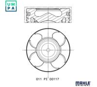 Engine piston Phosphated and graphite-coated 011 PI 00117 000 MAHLE for OPEL