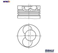 Mahle Original Piston 028 21 00 – Coated, Cyl. 3 for VW Touareg/Multivan 2.5L 5-cyl