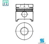 PISTON 90654600 STD FOR 8035.04.265/04.270/04.272/04.300/04.359/04.370 2.7L 4cyl