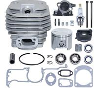 Piston and Cylinder Kit for Husqvarna 61 & Jonsered 625 630 Chainsaw, AUMEL 48mm Cylinder + Piston + Gaskets + Oil Seal + Spark Plug + Intake Manifold Spare Parts Accessory 26 in 1