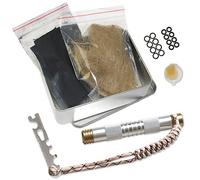 Piston Fire Starter Fire Stang Tool Kit with Compass Multifunctional Card Tinder Carbon Cloth Lubricating Oil Portable Fire Starter Hiking Camping Outdoors