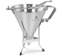 Piston Funnel 1.8 L Stainless Steel 3 Filling Tips - Piston Funnels by Royal Catering Silver