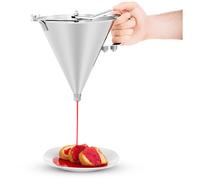 Piston Funnel 2 Litres With 3 Nozzles - Piston Funnels by Royal Catering Silver