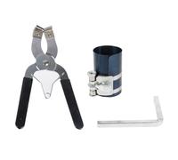 Piston Ring Compressor Tool, Adjustable 2-7.67 Inch Manganese Steel Pliers for Lawn Mower Tractor Engine, Ratchet Lock Installer Kit with Wrench