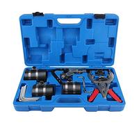 Piston Ring Tool Kit, Piston Ring Service Tool Set Engine Ratchet Cleaning Expander Alloy Steel Material Anti-rust Compressor with a Blue Case for Machine Repair