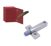 Piston Shock Absorber Decelerator for Doors, Slows the Final Stroke of the Doors, Smove SALICE. (NICHEL WITH MOUNTING STOP, LIGHT DOOR)
