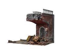 pistro 1/35 Scale Miniature Bridge and Building House Architecture Scene DIY Accessory for Diorama, Sand Table, and Layout Props- Style B