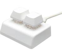 pistro 2-Key Keyboard Copy and Paste Mini Keypad One Handed Mechanical Gaming Backlit Mini USB Keypad with RGB for Accounting Working Gaming (White)