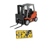 pistro /64 Scale Mini Aluminum Alloy RC Forklift Truck with Controller and Cargo Hook, Remote Control Toy for Boys- Orange