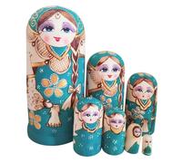 pistro 7Pcs Russian Nesting Dolls, Wooden Matryoshka Stacking Dolls Set for Home Decor, Birthday & Easter Gifts for Adults & Kids