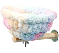 pistro Bird Nest for Cage with Perch, Washable Plush Parrot Hut Snuggling Shed for Lovebird, Cockatiel, Parakeet, Macaws, Hamster, and Small Pets (Candy Color)