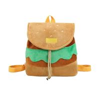pistro Cheeseburger Backpack Funny Novelty Burger Plush Drawstring Backpack Cute Hamburger Bag For Adults Girls Boys