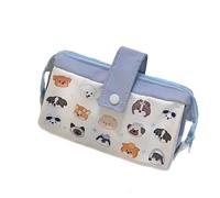 pistro Cute Puppy Pencil Case for School Supplies and Makeup, Japanese Design Large Capacity Organizer, 11.81x7.87x1.97 inch