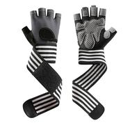 pistro Cycling Gloves for Men Women, Half Finger Breathable Workout Training Mitts, Lightweight Hand Protector for Summer Outdoor Bicycling- Grey L