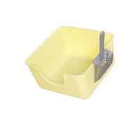 pistro Premium Open Top Cat Litter Box with High Walls, Spacious & Deep Design for Odor Control, Easy Clean Cat Supplies- Yellow