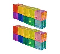 pistro Rainbow Acrylic GEM Cubes Blocks Set for Kids Ages 3-6, Stacking Recognition Fine Motor Skills Sorting & Plugging Toys- 20pcs