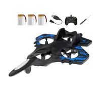 pistro RC Airplane Fighter Jet with Light, Easy to Control Remote Control Airplane for Kids Adults Outdoor Flying Toy- Blue 3 Battery