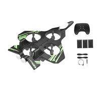 pistro RC Airplane Glider Kit for Beginners - Lightweight Foam & ABS Model Aircraft, Easy to Control Flying Toy with Remote, Outdoor Birthday Gift- Green 3 Battery