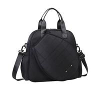 pistro Tennis Racket Holder Bag with Adjustable Shoulder Strap, Large Capacity 16.93x5.12x14.57 inch Oxford Cloth Carry Bag for Tennis Badminton Equipment- Black