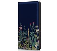 Pisypox Checkbook Cover for Personal Checkbook,Patterned Leather check book covers for women and men,with Pen Holder & Built-in Clear Plastic Divider for Duplicate Checks, Black flora, Modern