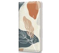 Pisypox Checkbook Cover for Personal Checkbook,Patterned Leather check book covers for women and men,with Pen Holder & Built-in Clear Plastic Divider for Duplicate Checks, Bohemian leaves, Modern